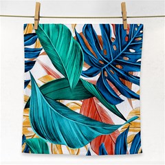 Leaves Tropical Exotic Face Towel by artworkshop