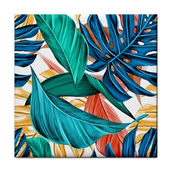 Leaves Tropical Exotic Face Towel by artworkshop