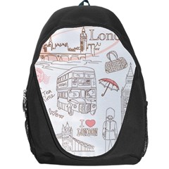 I Love London Drawing Backpack Bag by Jancukart