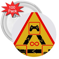 Gamer-geek-video-game-sign-fan 3  Buttons (100 Pack)  by Jancukart