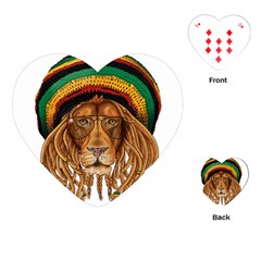 Lion Rastafari Playing Cards Single Design (heart) by Jancukart