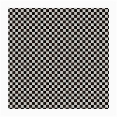 Black And White Watercolored Checkerboard Chess Medium Glasses Cloth (2 Sides) by PodArtist