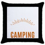 I Love Camping Throw Pillow Case (Black) Front