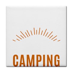 I Love Camping Tile Coaster by PFashionArt