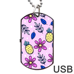 Flowers Purple Dog Tag Usb Flash (one Side) by nateshop