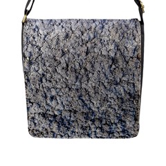 Cracked Texture Print Flap Closure Messenger Bag (l) by dflcprintsclothing