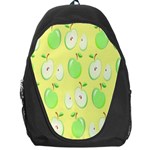 Apple Pattern Green Yellow Backpack Bag Front