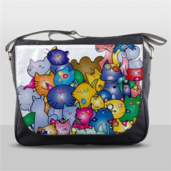 Cats Cartoon Cats Colorfulcats Messenger Bag by Sapixe