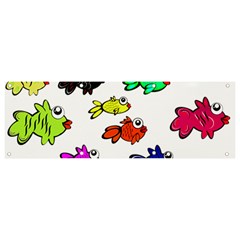 Fish Fishes Marine Life Swimming Water Banner And Sign 9  X 3  by Sapixe