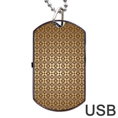 Background-chevron Chocolate Dog Tag Usb Flash (one Side) by nateshop