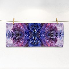 Magenta On Cobalt Hand Towel by kaleidomarblingart