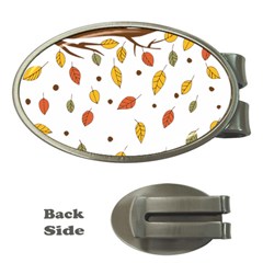 Autumn Isolated Blade Branch Money Clips (oval)  by Amaryn4rt