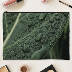 Leaves Water Drops Green  Cosmetic Bag (xxxl) by artworkshop