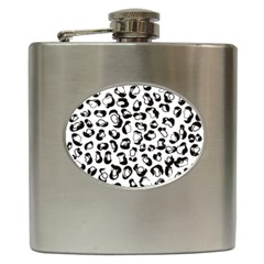 Black And White Leopard Print Jaguar Dots Hip Flask (6 Oz) by ConteMonfrey