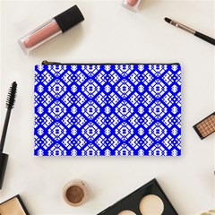 Portuguese Tiles Vibes Plaids Cosmetic Bag (medium) by ConteMonfrey