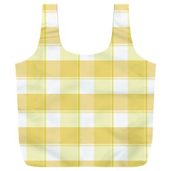 White And Yellow Plaids Full Print Recycle Bag (xxxl) by ConteMonfrey