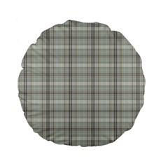 Winter Gray Plaids Standard 15  Premium Flano Round Cushions by ConteMonfrey