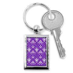 Purple Lace Decorative Ornament - Pattern 14th And 15th Century - Italy Vintage  Key Chain (rectangle) by ConteMonfrey