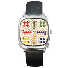 Ludo Game Square Metal Watch by Wegoenart