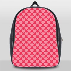 Valentine Lobe Hearts Background Seamless Tile School Bag (xl) by Wegoenart