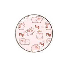 Pig Cartoon Background Pattern Hat Clip Ball Marker (4 Pack) by Sudhe