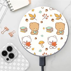 Illustration Bear Cartoon Background Pattern Wireless Charger by Sudhe