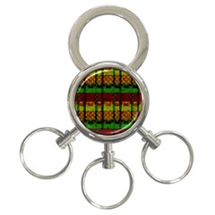 Illustration Background Pattern Texture Design 3-ring Key Chain by danenraven