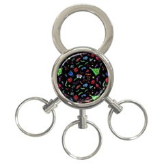 Happy New Year Christmas Xmast Background 3-ring Key Chain by danenraven