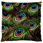 Peacock Feathers Color Plumage Standard Flano Cushion Case (One Side) Front