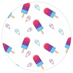 Ice Cream Popsicles Wallpaper Round Trivet by Ravend