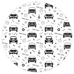 Pattern Retro Italy Cars Classic Round Trivet by danenraven