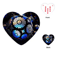 Illustration Tech Galaxy Robot Bot Science Playing Cards Single Design (heart) by danenraven