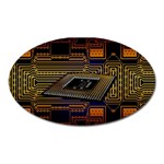 Processor-cpu-board-circuits Oval Magnet Front