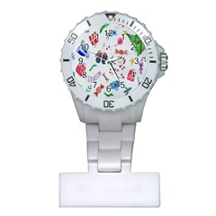 New Year Christmas Sketch Gifts Plastic Nurses Watch by artworkshop