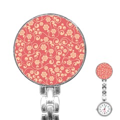 Pink Floral Wall Stainless Steel Nurses Watch by ConteMonfrey