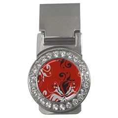 Nature Background Abstract Red Gray Black Money Clips (cz)  by danenraven