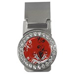 Nature Background Abstract Red Gray Black Money Clips (CZ)  Front