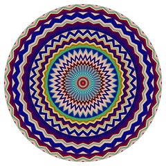 Kaleidoscope Geometric Circles Round Trivet by danenraven