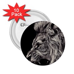 Angry Male Lion 2 25  Buttons (10 Pack)  by Jancukart