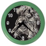 Angry Male Lion Color Wall Clock Front