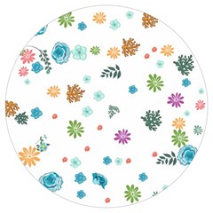 Flower Leaf Leaves Background Floral Round Trivet by danenraven