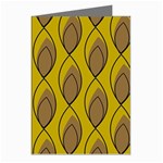 Yellow Brown Minimalist Leaves Greeting Cards (Pkg of 8) Left