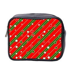 Xmash Christmas Stars Red Background Star Mini Toiletries Bag (two Sides) by Wegoenart