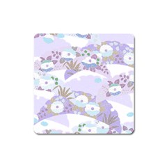 Purple Japanese Pattern Texture Violet Textile Square Magnet by danenraven