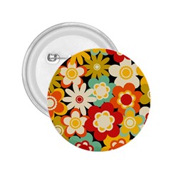 Floral Retro Vintage Blossom 2 25  Buttons by Ravend