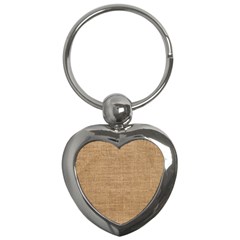 Burlap Texture Key Chain (heart) by nateshop