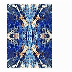 Cobalt On Gold Symmetry Small Garden Flag (two Sides) by kaleidomarblingart