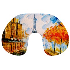 Eiffel Tower Landmark Architecture  Artistic Travel Neck Pillow by danenraven