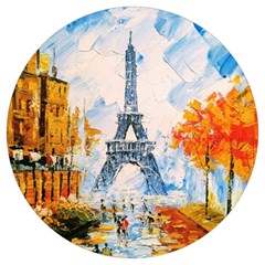 Eiffel Tower Landmark Architecture  Artistic Round Trivet by danenraven