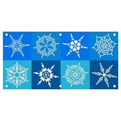 Xmas Christmas Pattern Snow Background Blue Decoration Banner And Sign 4  X 2  by danenraven